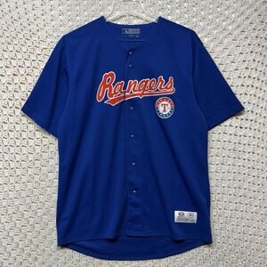 Texas Rangers Jersey Men L Blue True Fan Series MLB  Merchandise Baseball